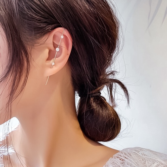 🔵𝟲𝟱%𝗢𝗙𝗙 𝗯𝘂𝗻𝗱𝗹𝗲𝘀 𝟯+🔵 NEW Simple Rhinestone Ear Hook - Picture 8 of 13